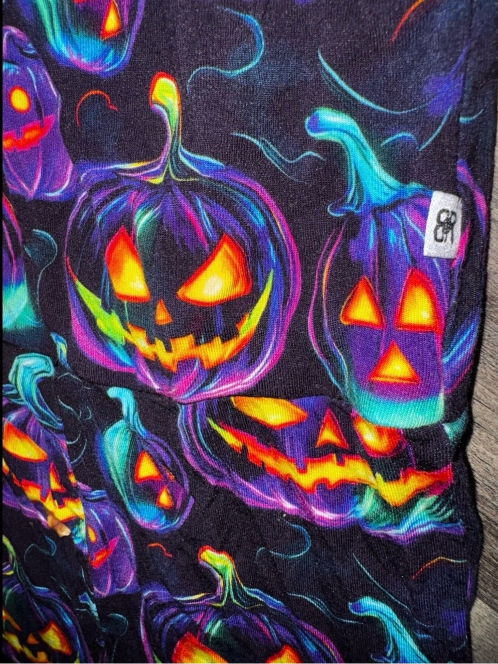 B&R Neon Rainbow Jack-o-Lantern Romper 3T Grail - Picture 7 of 8